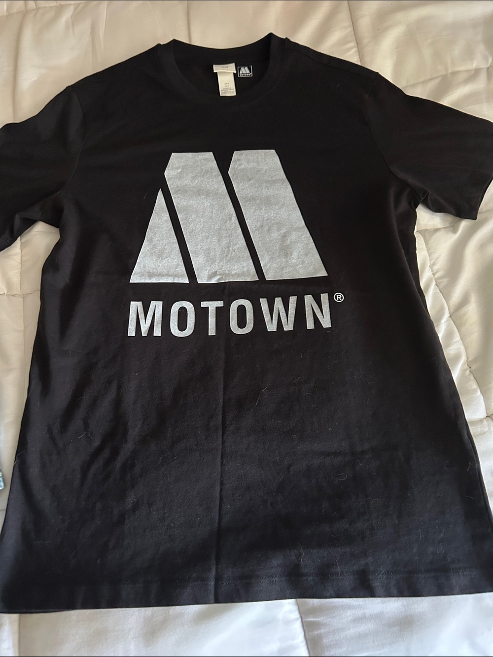 H&M Motown Logo Graphic Tee in Black & Silver BRAND NEW WI TY TAG Size SMALL